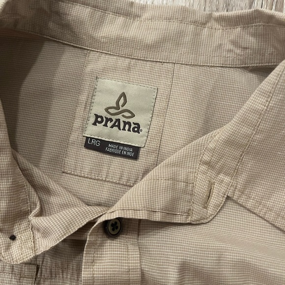 Prana Mens Tan Long Sleeve Outdoor shirt - Picture 3 of 4